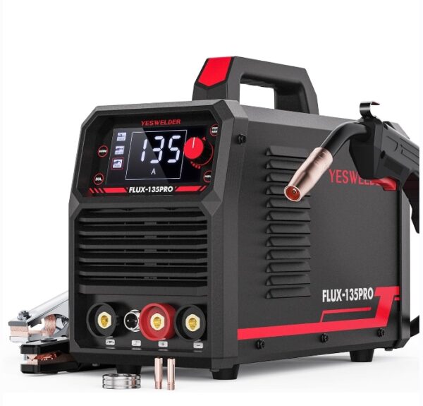 YESWELDER 135Amp MIG Welder,110V Flux Core Welder Flux MIG/Lift TIG/Stick 3-in-1 Large LED Digital Display Welding Machine IGBT Inverter Welder FLUX-135PRO | EZ Auction