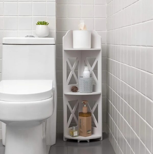 Corner Shelf Stand, Storage Organizer Great for Bathroom, Corner Shelf Perfect for Small Space,Waterproof Stand Also Use for Toilet Paper Stand,White | EZ Auction