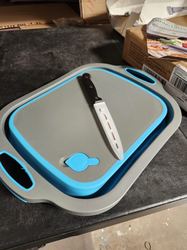 Camping Cutting Board, HI NINGER Collapsible Cutting Board with Knife Foldable Camping Dishes Sink Space Saving 2 in 1 Multifunction Storage Basket for BBQ Prep/Picnic/Camping Sink | EZ Auction