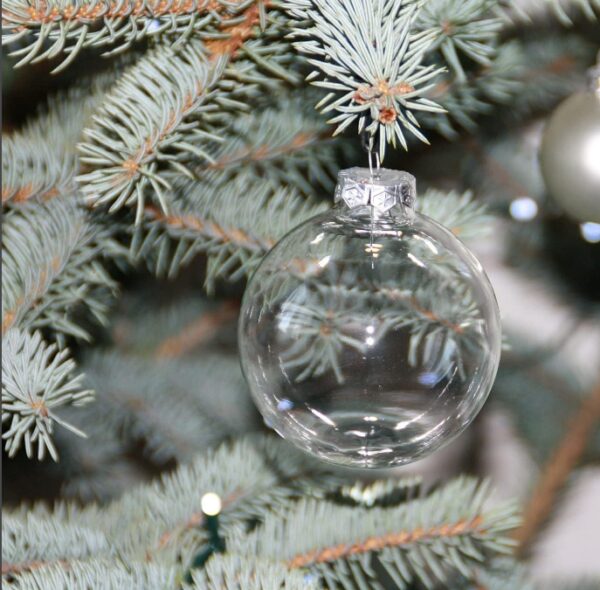 4E's Novelty 12 Pack 3.15 Inch Clear Glass Christmas Ornament Balls - Fillable Glass Ornaments for Crafts with Hanging Cord, Large 80mm Clear Ornament Balls for DIY, Glass Ornaments for Xmas Tree | EZ Auction