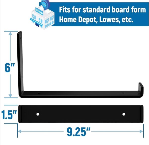 LEOPO 10 inch Shelf Bracket for DIY Floating Shelf, 1/5 inch Thick Heavy Duty Bracket, 6 Pack | EZ Auction