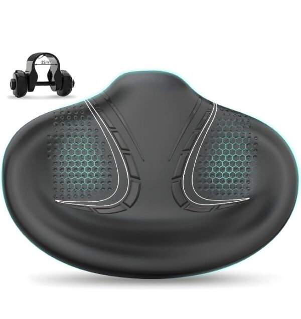 New Noseless Oversized Bike Seat, Wide Bicycle Saddle Novel Backrest Design for Electric Bike, Universal Fit Exercise Bike or Road Stationary Bike Seat Cushion for Men & Women | EZ Auction