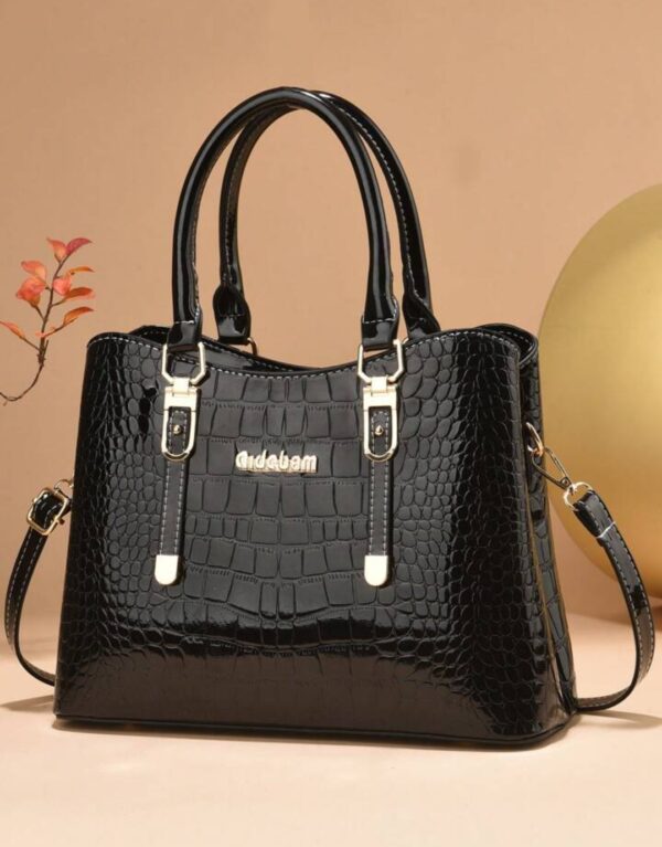 Crocodile-Embossed Double Handle Decorated Tote Bag | EZ Auction