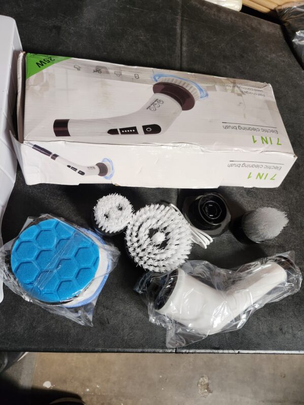 Electric Spin Scrubber, FARI Cordless Cleaning Brush with 7 Replaceable Brush Heads & One More Accessories Kit | EZ Auction