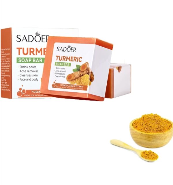 Sadoer Turmeric Soap Bar, Natural Turmeric Soap Bar for Face & Body, Handmade Tumeric Soap, Smoothing and Cleanses Skin Face Wash Soap Face Serum (1pc) | EZ Auction