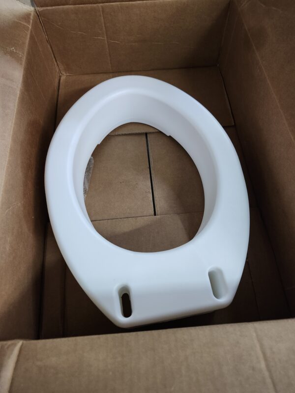 Essential Medical Supply Raised Elevated Toilet Seat Riser for an Elongated Toilet and Compatible with Toilet Seat, Elongated, 19 x 14 x 3.5 | EZ Auction