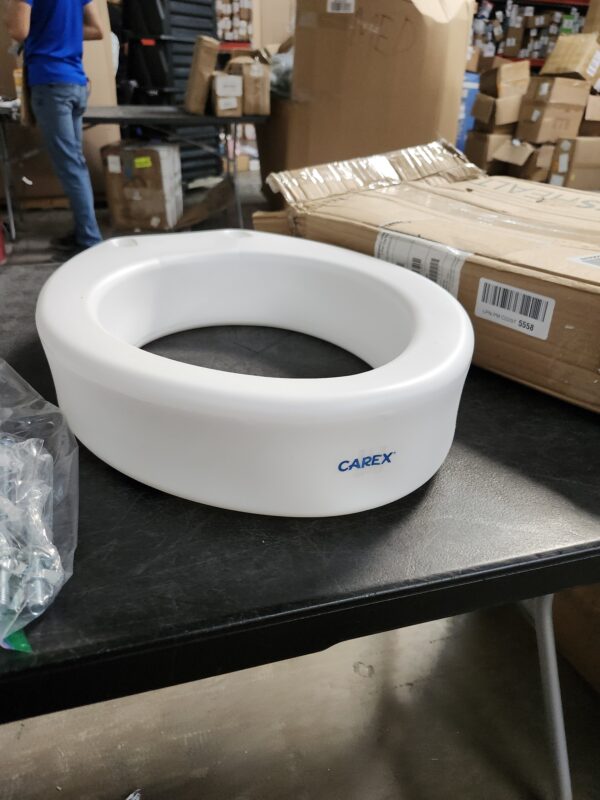 Medical Supply Raised Elevated Toilet Seat Riser for an Elongated Toilet and Compatible with Toilet Seat, Elongated, 19 x 14 x 3.5 | EZ Auction