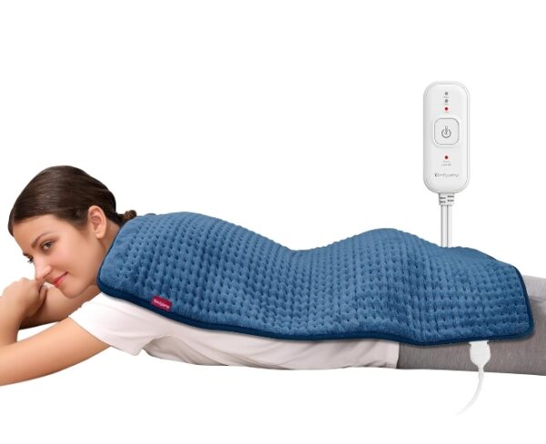 Comfytemp Heating Pad for Back Pain Relief - FSA HSA Eligible Extra Large Heating Pad XXL, Birthday Gifts for Women Men Mom Wife, 17''x 33'' King Size Electric Heating Pad for Period Cramps (Blue) | EZ Auction