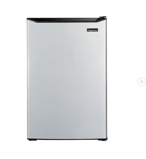 "Magic Chef 4.5 cu. ft. Mini Fridge with True Freezer in Stainless Look