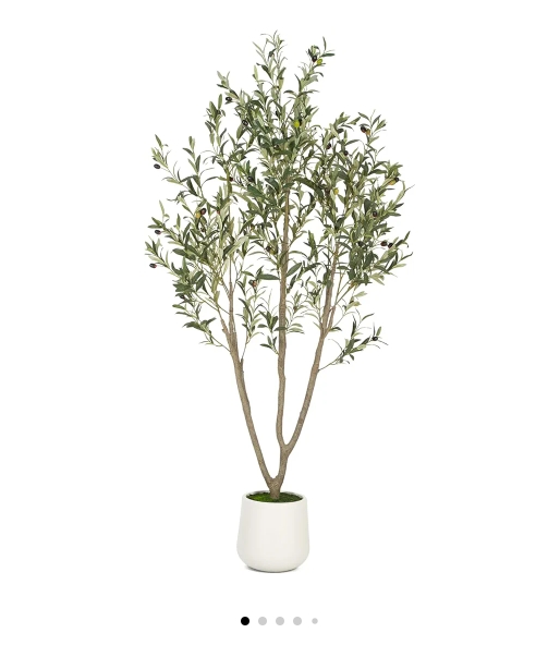 Olive Trees Artificial Indoor, 6FT Tall Faux Olive Tree with White Tall