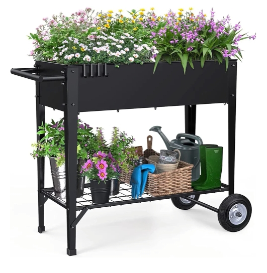 Highpro Raised Bed Garden with Wheels and Legs, Mobile Planter Box