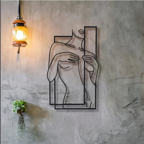 MQBDSVTC Metal Wall Art Decor, Modern Decorative Girl Line Mural, Artistic Bedroom & Bathroom Hanging Ornament, Housewarming Gift Idea | EZ Auction