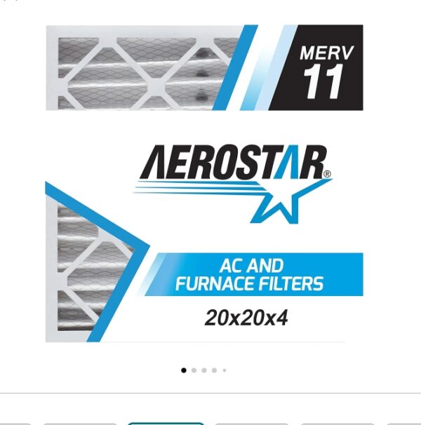 6 Pack-Aerostar 20x20x4 MERV 11 Pleated Air Filter, AC Furnace Air Filter, (Actual Size: 19 1/2"x19 1/2"x3 3/4") | EZ Auction