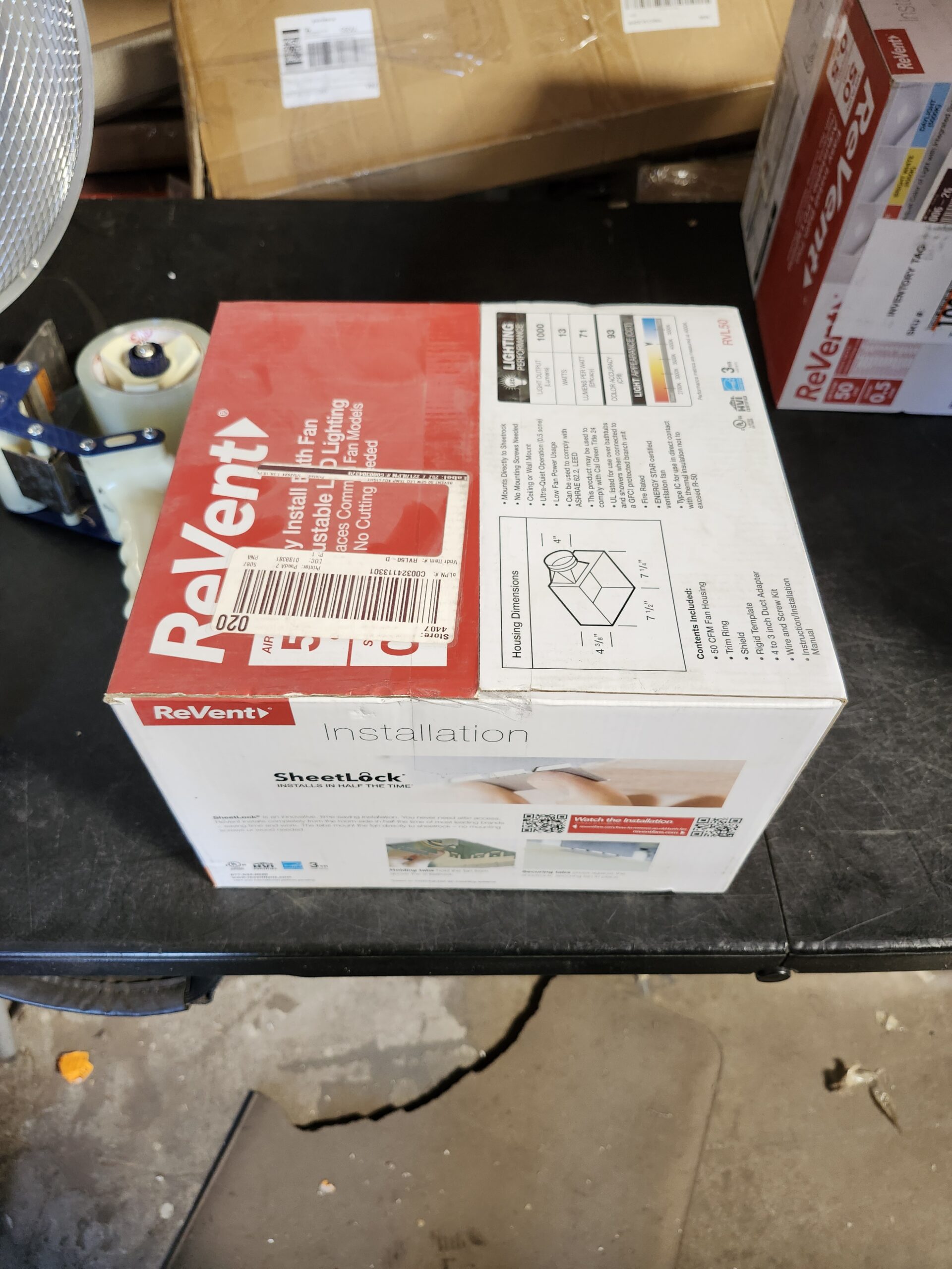 ReVent 50 CFM Ceiling/Wall Easy Roomside Installation Bathroom/Bath ...