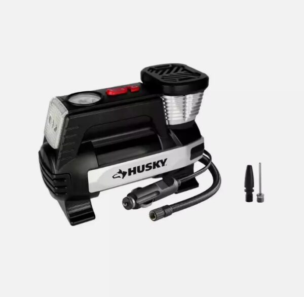 Portable Air Compressor Husky 12V Electric Pump Motorcycle Car Tire Inflator