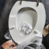 “BEMIS Weston Elongated Soft Close Enameled Wood Closed Front Toilet Seat in White Never Loosens Chrome Metal Hinge” - Image 3