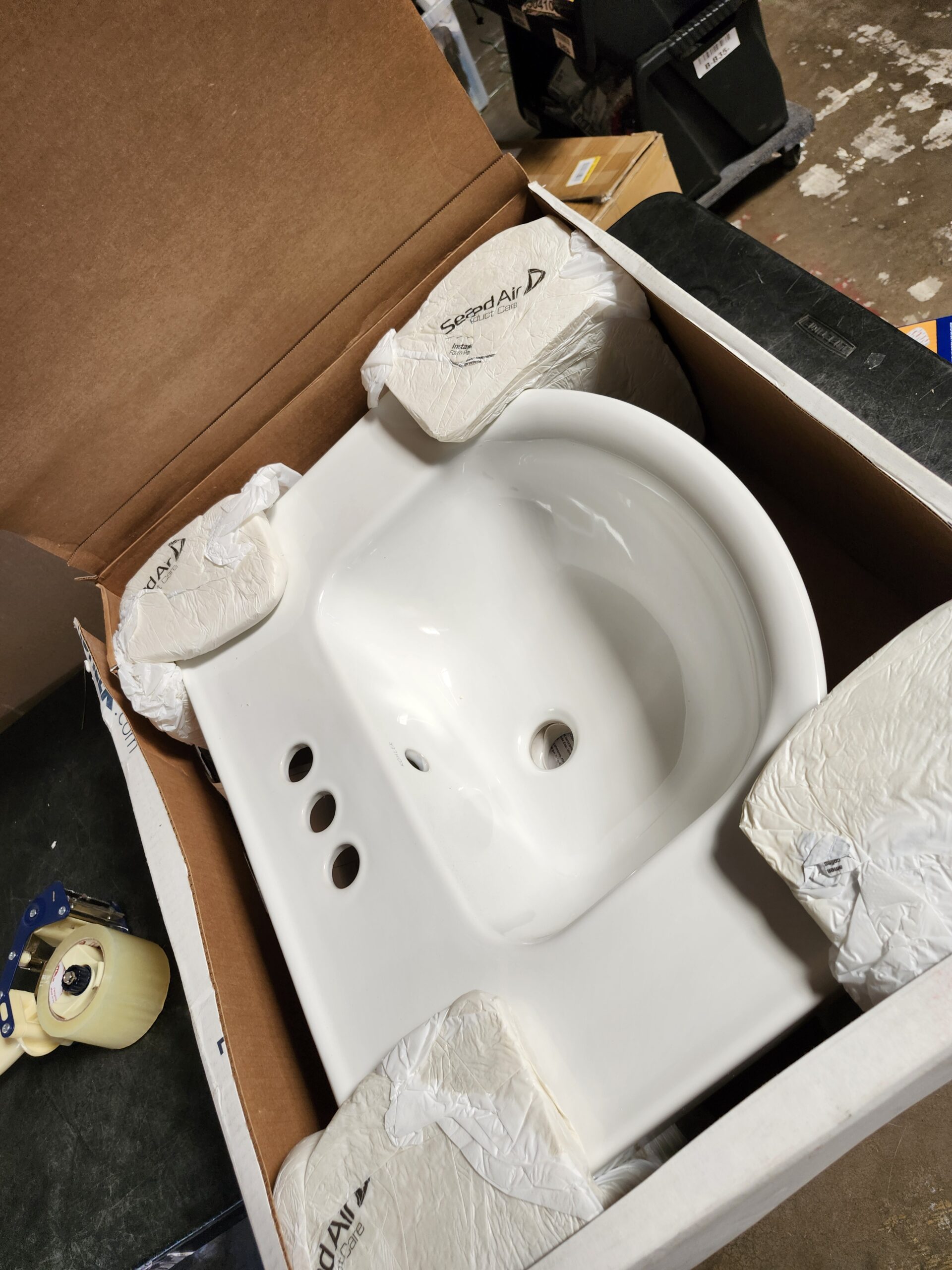 KOHLER Veer 24 in. Vitreous China Pedestal Sink Basin in White with Overflow Drain KOHLER Veer 24 in. Vitreous China Pedestal Sink Basin in White with Overflow Drain
