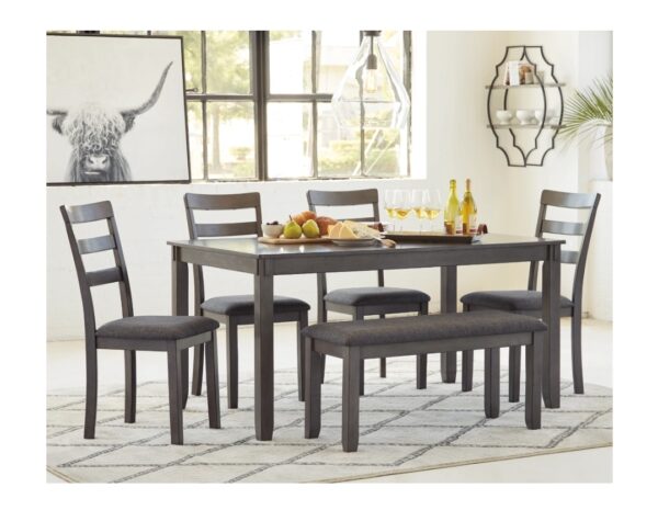 Bridson Dining Table and 4 Chairs and Bench Set