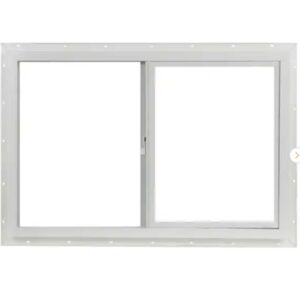 "TAFCO WINDOWS 36 in. x 24 in. White Left-Hand Double-Pane Insulated Glass Vinyl Sliding Window with Screen"