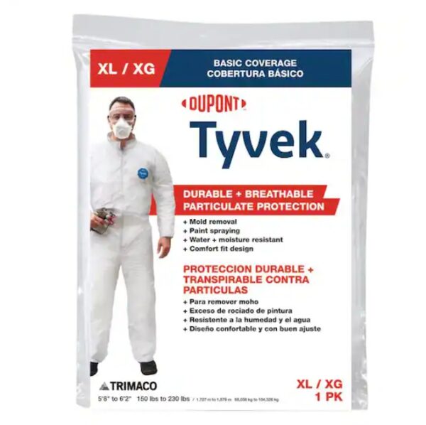 TRIMACO DuPont Tyvek XL No Elastic Disposable Coverall