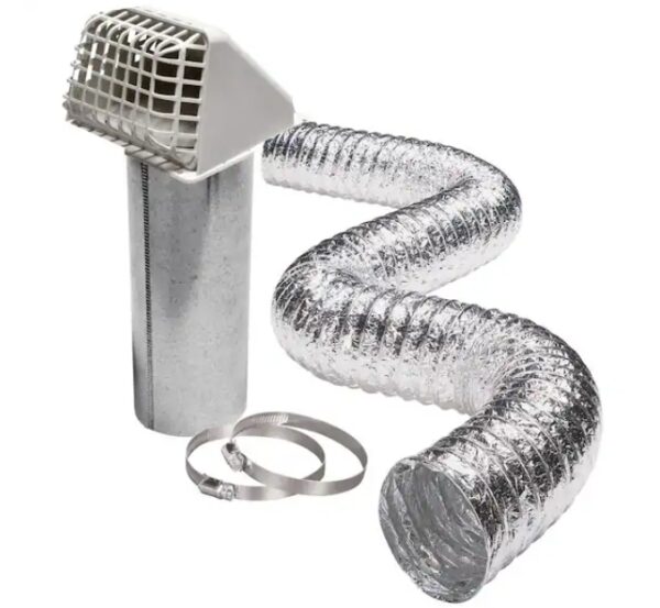 Airtight Dryer Exhaust Kit, 4 in. Exhaust Pipe, Hood and Damper