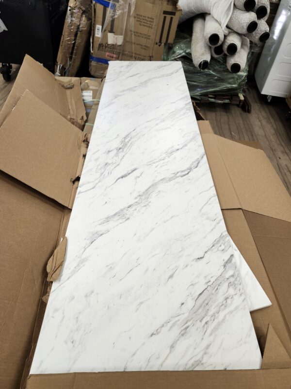 THINSCAPE 8 ft. L x 25 in. D Engineered Composite Countertop in Calcutta Blanc with Satin Finish - Image 2