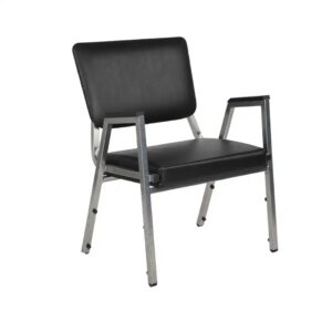 Flash Furniture Hercules Series Vinyl 1000 lbs. Rated Bariatric Medical Reception Chair in Antimicrobial Black Vinyl with Arms