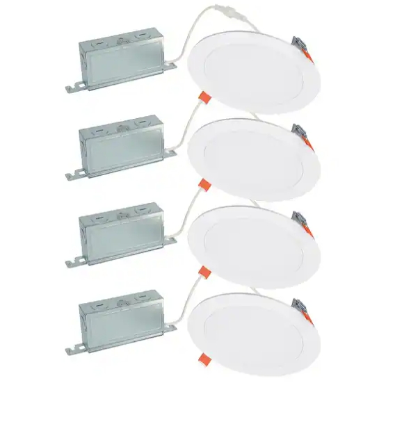 HALO HLBSL 6-Inch Canless LED Recessed Light – 900 Lumens, Selectable CCT, White