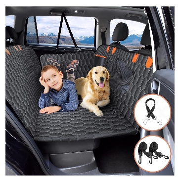 Chuajor Back Seat Extender For Dogs-Supports 400lb,Waterproof Dog Car Seat Cover Hard Botto