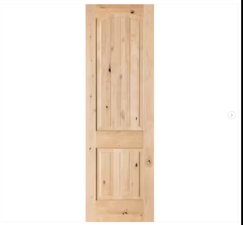 "Krosswood Doors 24 in. x 80 in. Knotty Alder 2 Panel Top Rail Arch ...