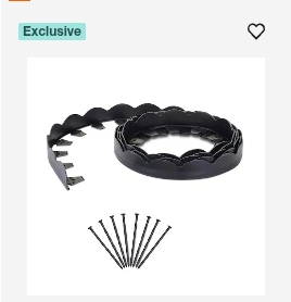 "**NEW** Vigoro 20 ft. x 2.25 in. Black Scalloped Polyethylene No-Dig Edging"