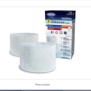 "BestAir H75 Value Humidifier Wick Filter for Holmes, Vissani, Bionaire, Sunbeam (2-Pack)"