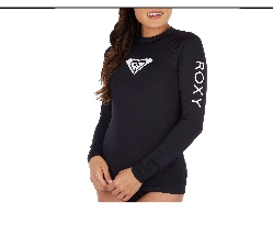 (SIZE: M ) Roxy Women's Whole Hearted Long Sleeve Rashguard Black