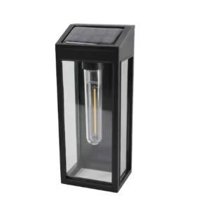 "Hampton Bay 10 Lumen Black LED Weather Resistant Outdoor Solar Wall Light"