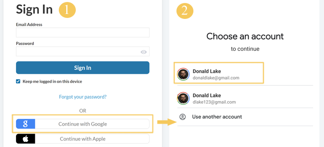 Linking your Google account to your Realm account