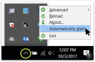 Image showing Windows QZ Automatic start option.