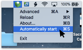 Image showing Mac QZ Automatic Start option.