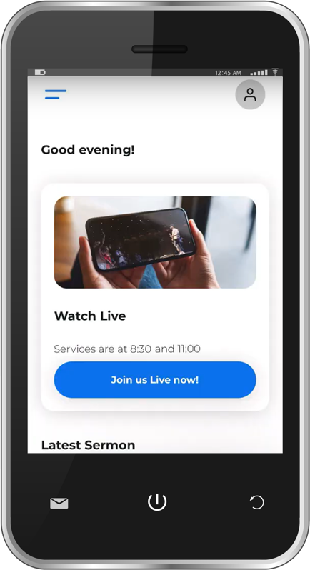 Example of a livestream tile on the dashboard in the PocketPlatform app