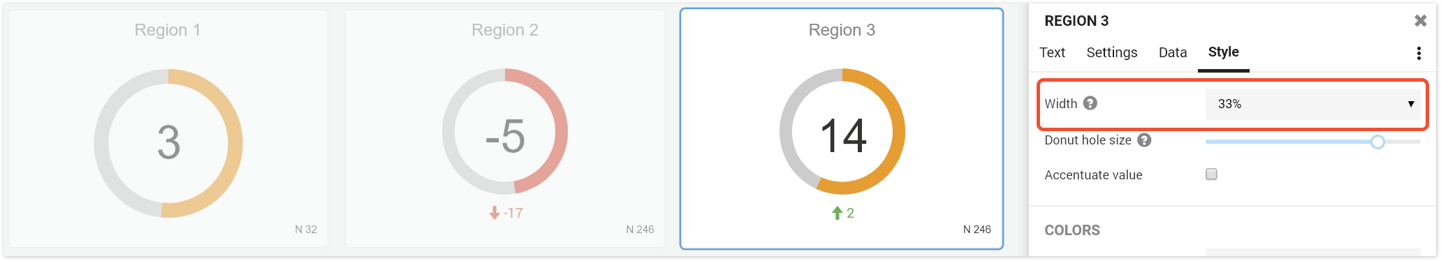 Resizing report elements.