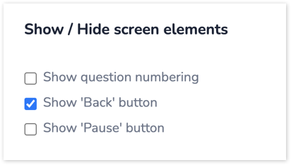 Show Back button.