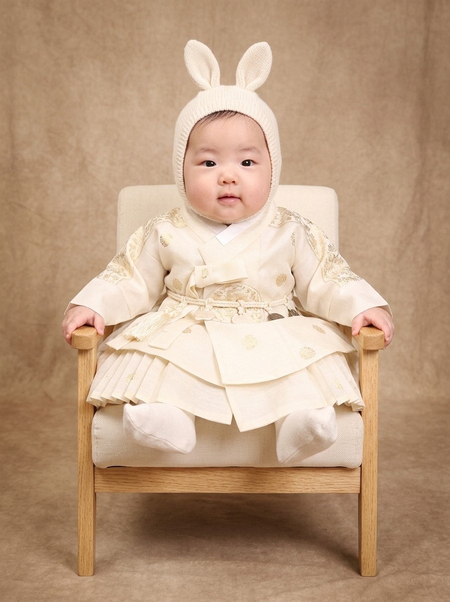 아이보리 토끼 귀 공주