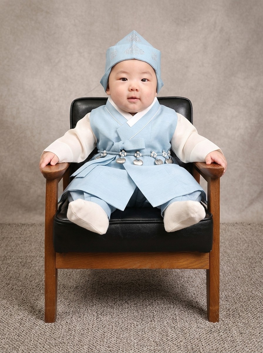 하늘색 한복 왕자