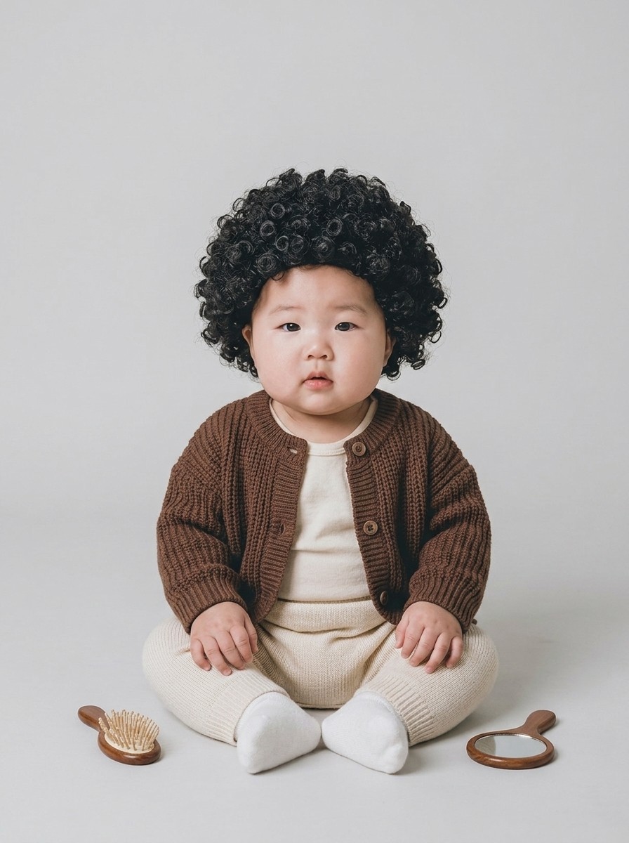 뽀글이 브라운 카디건