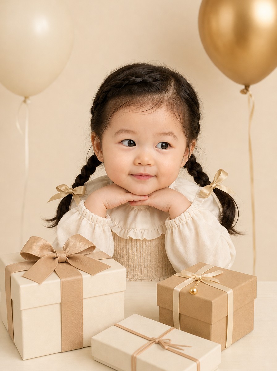 생일 우아한 화보 (베이지 골드)