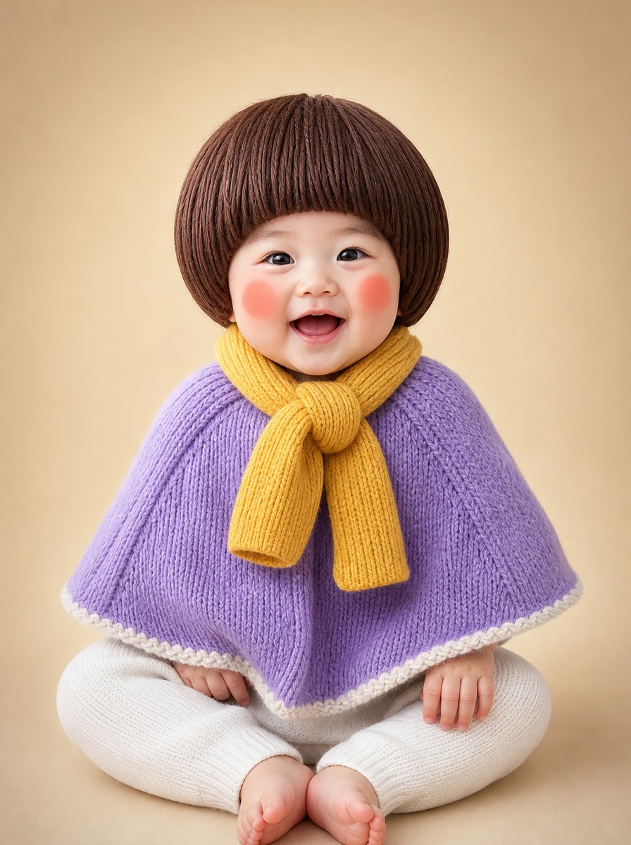 만화 단발 (보라 망토 남아)