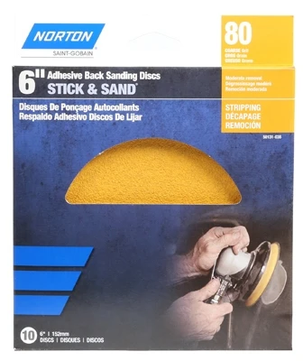 Sanding Discs, 80 Grit, 6-In., 10-Pk.