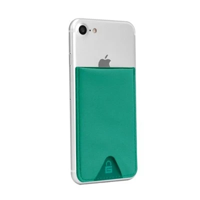 Teal Cell Phone Wallet With Memory Retention And 3m Adhesive, Holds Up To 8 Cards