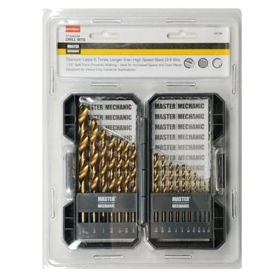 Quick Change Titanium Nitride Coated Drill Bit Set with Durable High-Speed Steel Construction