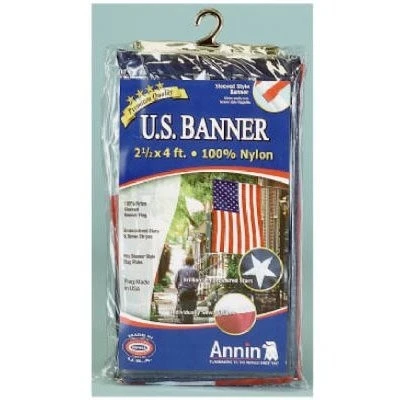2.5 Ft. X 4 Ft. Nylon American Banner Flag - Durable & Fade Resistant