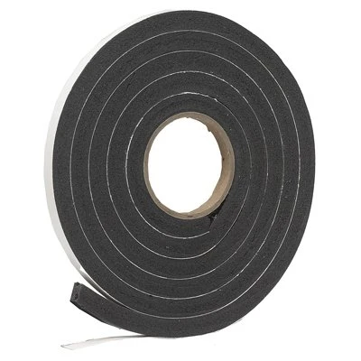 Black Rubber Foam Weather Seal Tape 10 Ft L X 0.57 In For Doors & Windows
